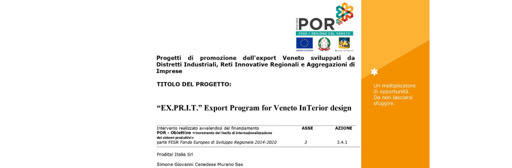 EXPRIT: Progetto di internazionalizzazione rivolto alle PMI venete del settore design e arredamento